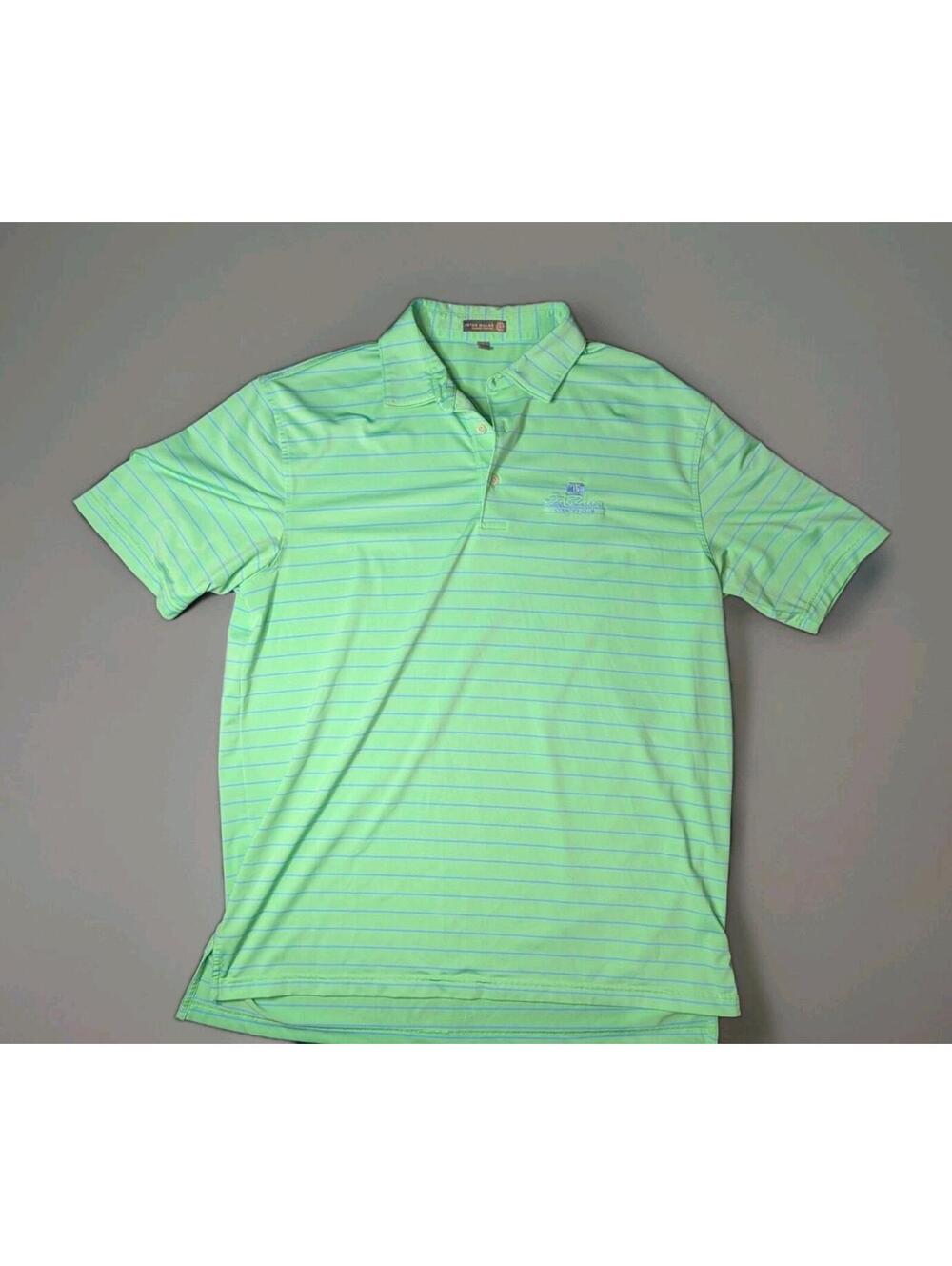 peter millar summer comfort polo Green Stripe L The Classics Country Club Golf